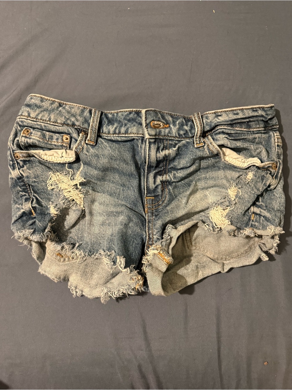 Aeropostale Light Blue Distressed Denim Cutoff Shorts